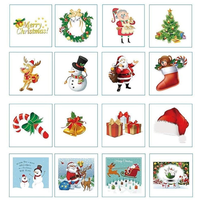 Christmas Sticker Window Clings Decal Stickers Christmas (Clear)